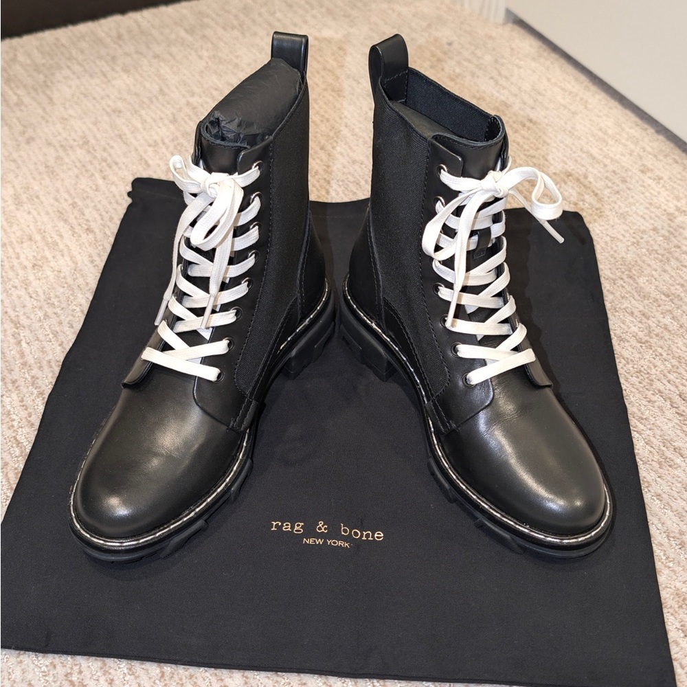 Brand New - Rag & Bone Black Leather Women Boots